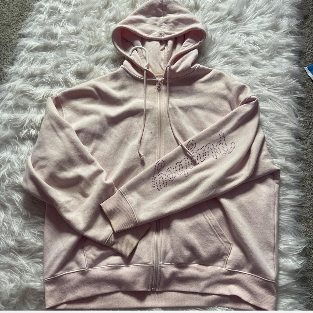 PacSun Light Pink Hoodie with Rhinestone Detail